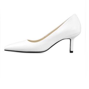 White Genuine Leather Heel